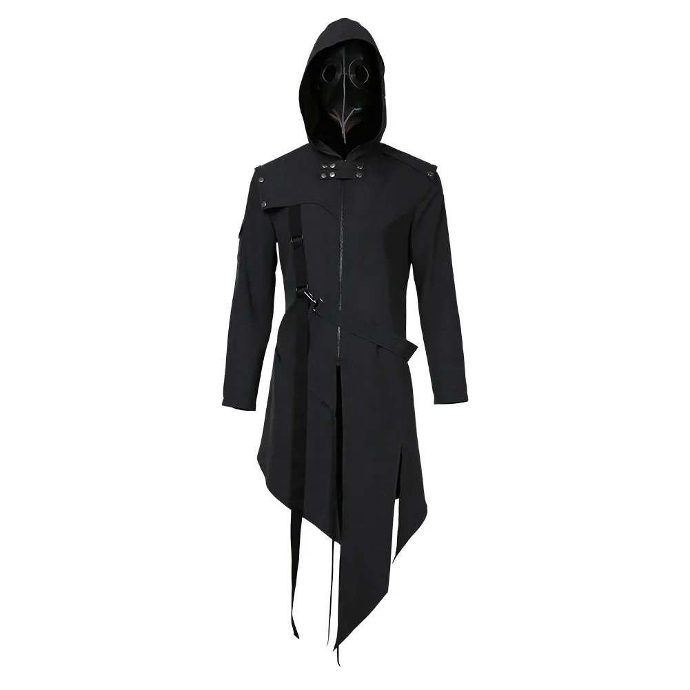 Plague Doctor Men Steampunk Gothic Hooded Jacket Coats Halloween Carnival Suit Cosplay Costume