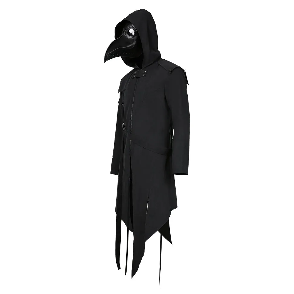 Plague Doctor Men Steampunk Gothic Hooded Jacket Coats Halloween Carnival Suit Cosplay Costume