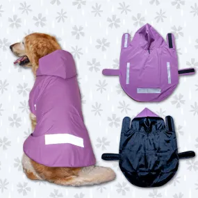 Plain Solid DryTech Dog Raincoat with Reflective Strips For Protection | Visibilitee Collection