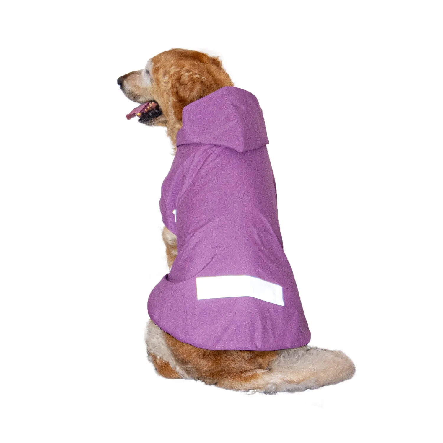 Plain Solid DryTech Dog Raincoat with Reflective Strips For Protection | Visibilitee Collection