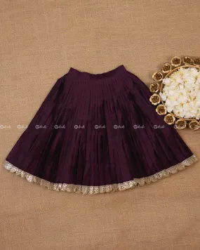 Plum Purple Pleated Ethnic Skirt.