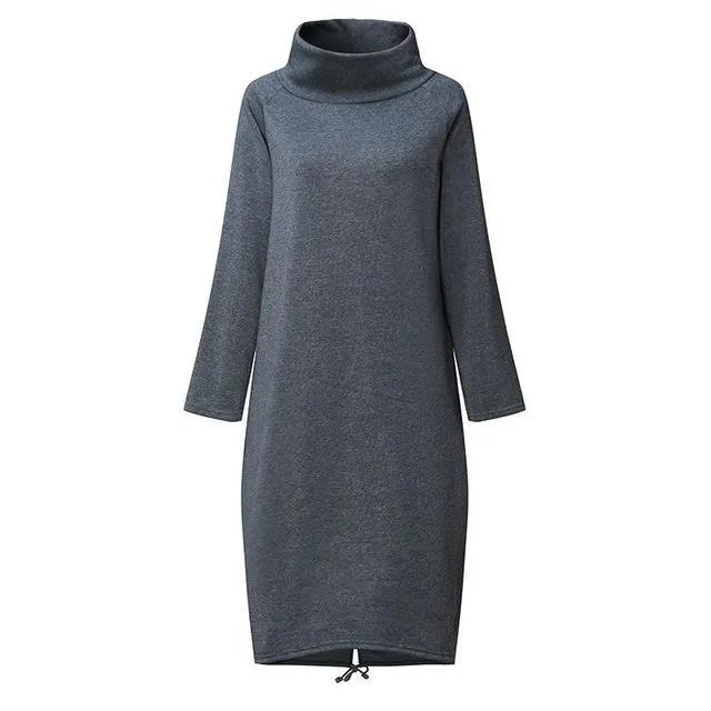 Plus Size Oversized Turtleneck Sweater Dress