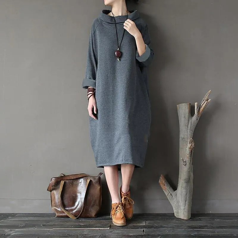 Plus Size Oversized Turtleneck Sweater Dress