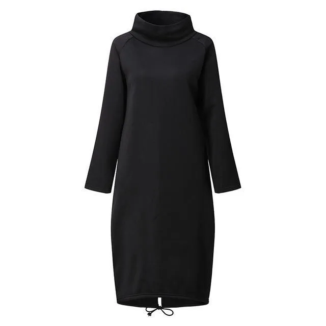 Plus Size Oversized Turtleneck Sweater Dress