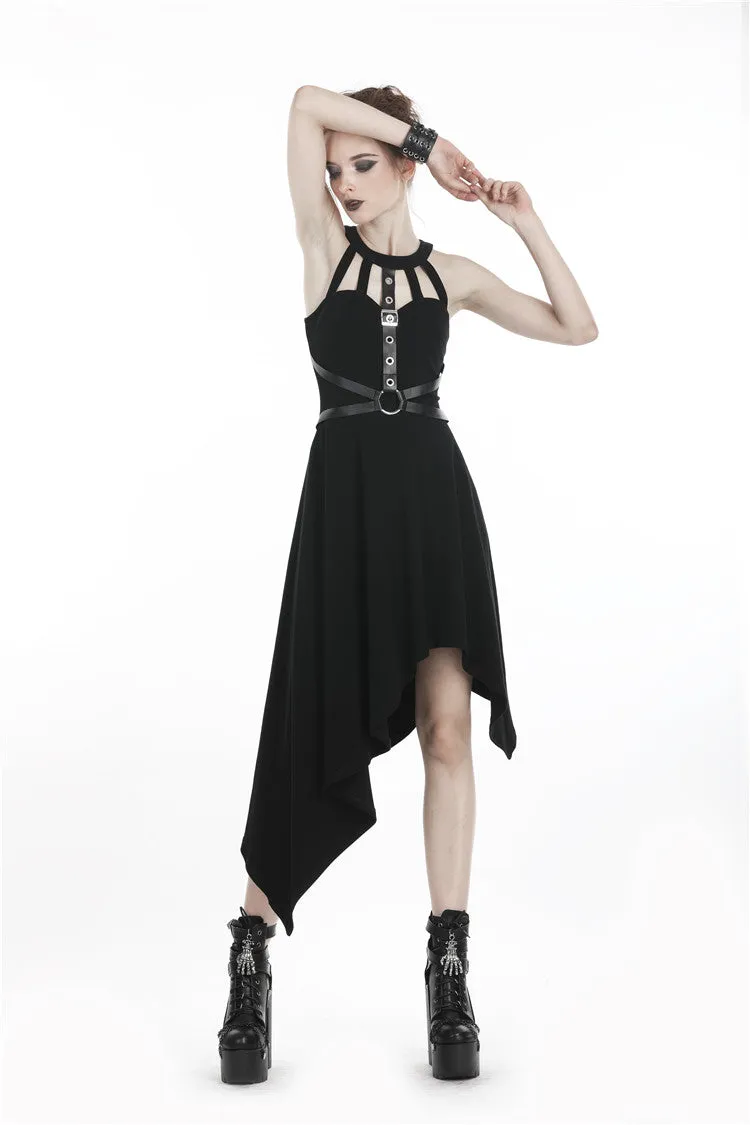 Punk dress with asymmetrical hem DW310