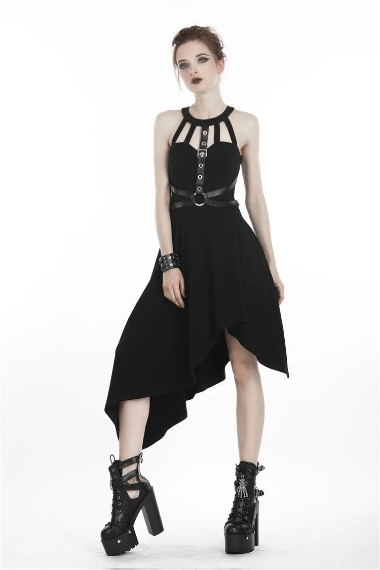 Punk dress with asymmetrical hem DW310