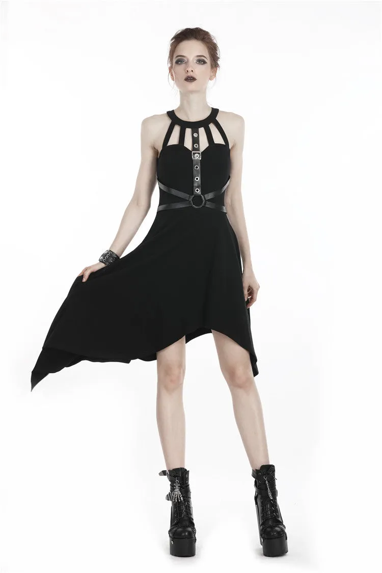 Punk dress with asymmetrical hem DW310