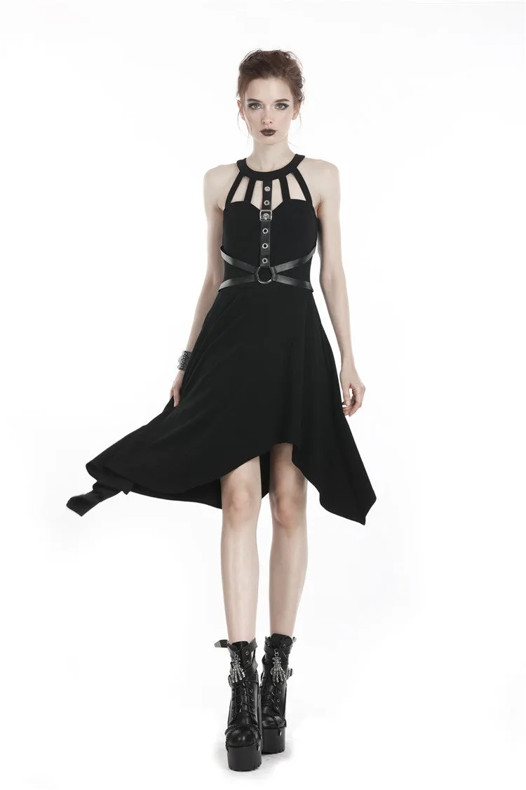 Punk dress with asymmetrical hem DW310