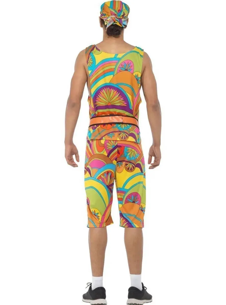 Rainbow 1980s Work Out Mens Plus Size Costume