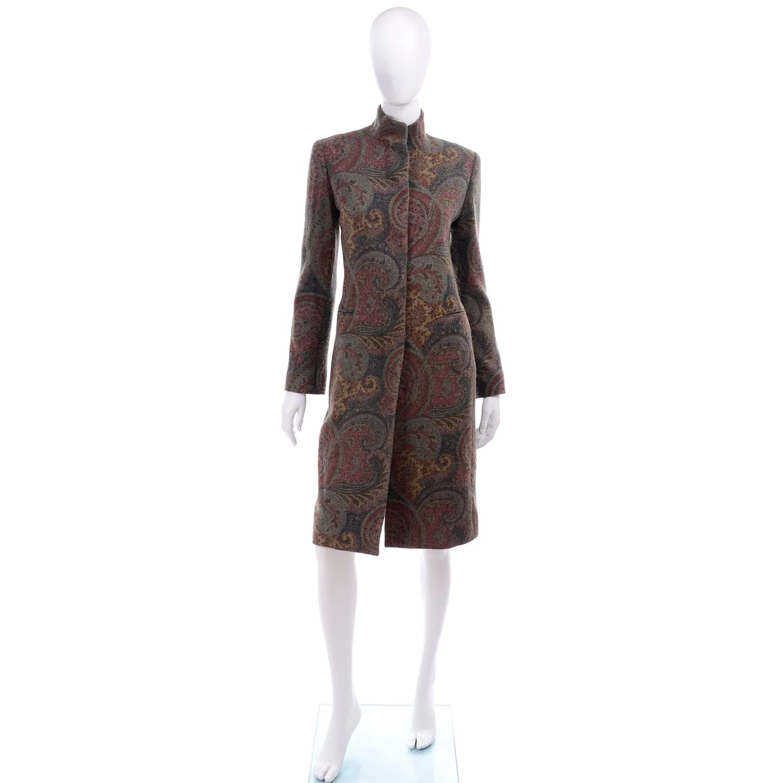 Ralph Lauren Wool Paisley Lambswool Coat Size 6