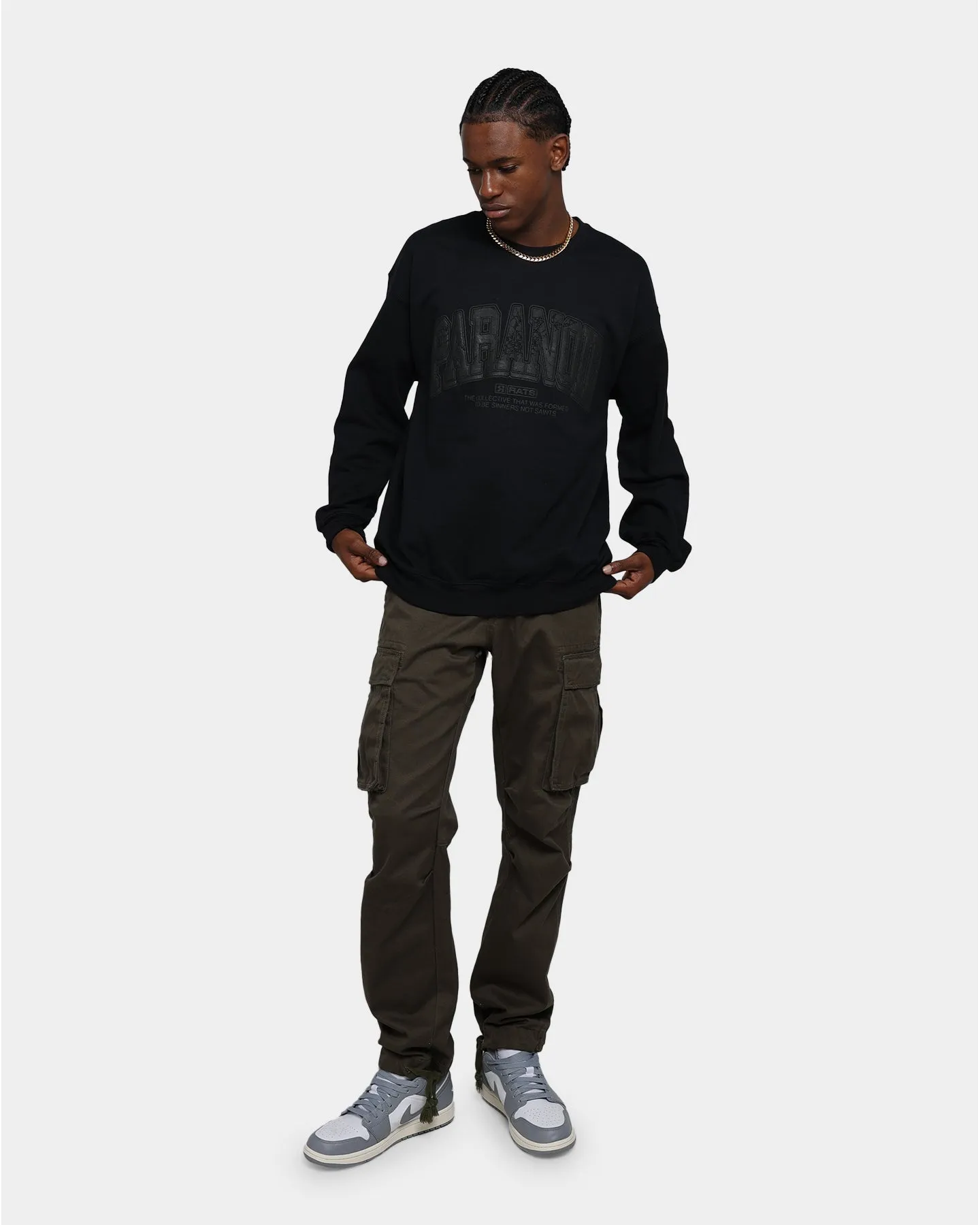 Rats Get Fat Paranoid Crewneck Black