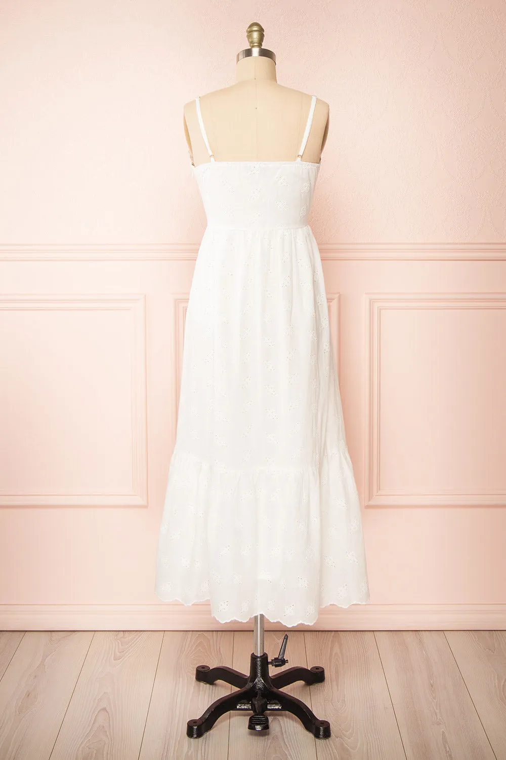 Ronisia | White Midi Dress w/ Openwork