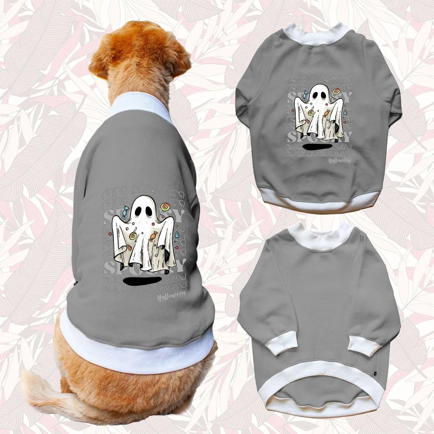 Ruse 'Basics' "Spooky Season" Printed Crew Neck Full Sleeve Sweatshirt For Dogs