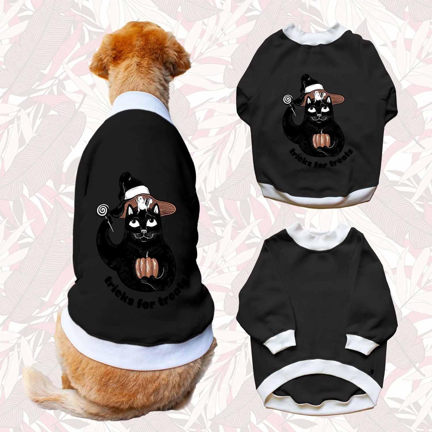 Ruse 'Basics' "Tricks For Treats" Printed Crew Neck Full Sleeve Sweatshirt For Dogs