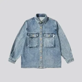 Sanded vintage men's denim jacket