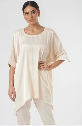 Satin Women's Asymmetric long top