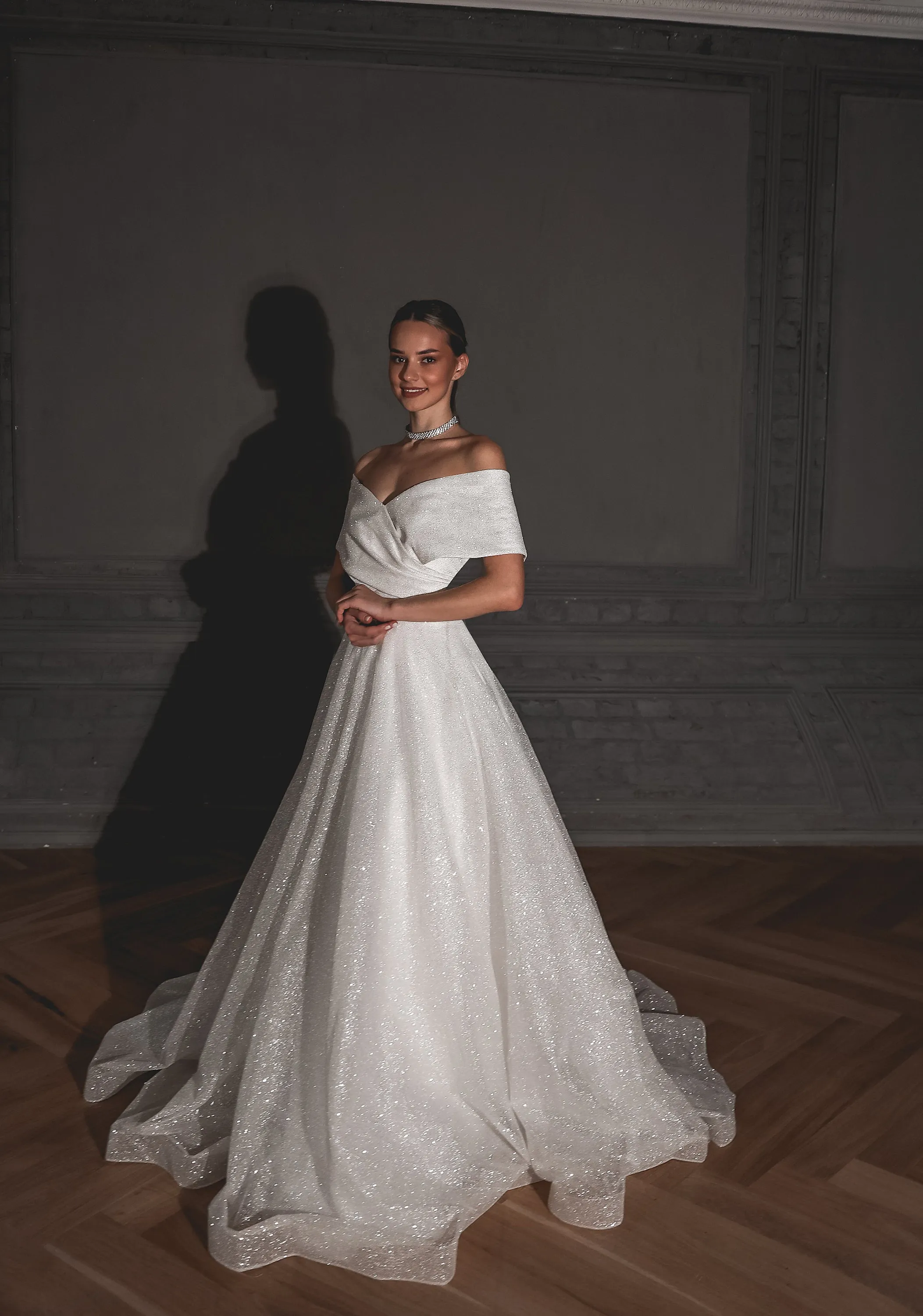 Shimmering Off-the-Shoulder Wedding Dress Melanie