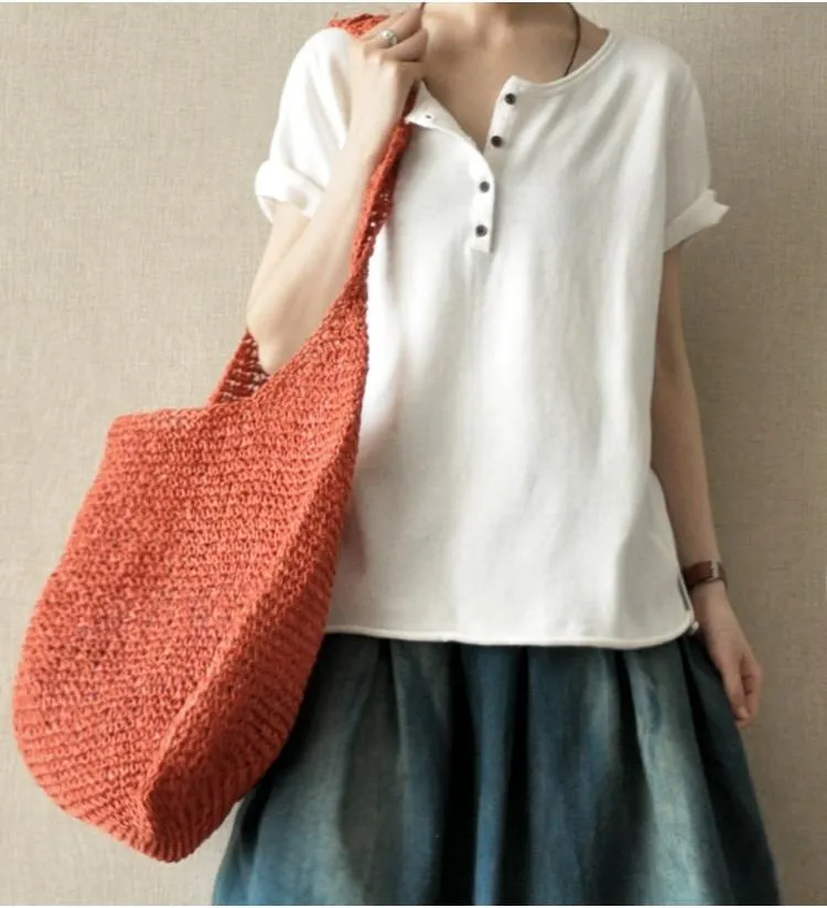 Soft Sweet Lovely Short Knitwear Cotton Top Blouse Women Clothes LR015