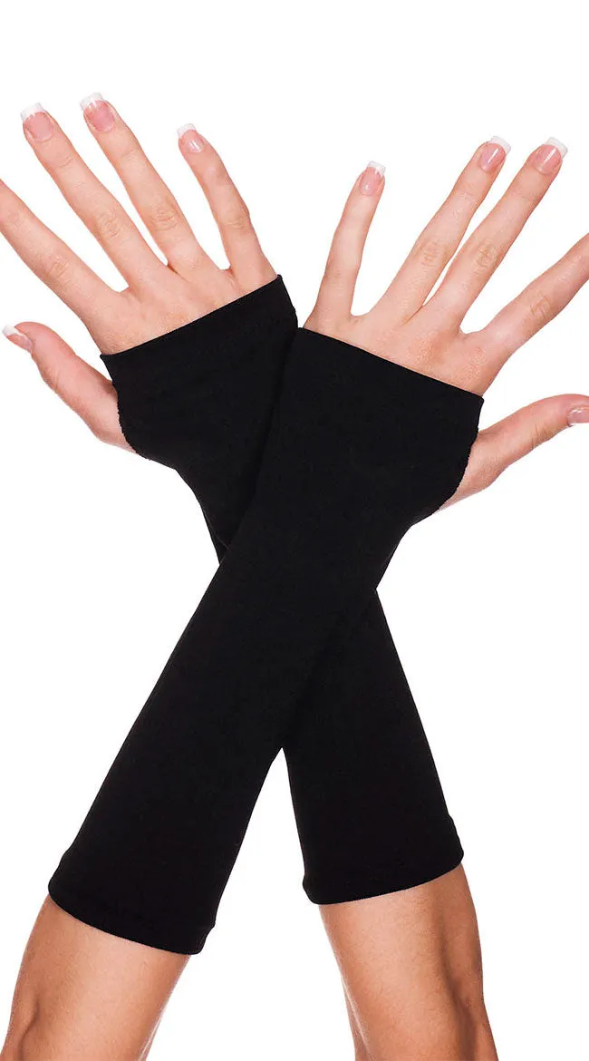 Solid Knit Fingerless Gloves