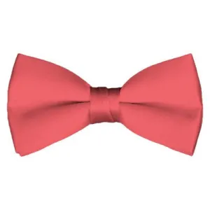 Solid Pre-Tied Coral Rose Bow Tie