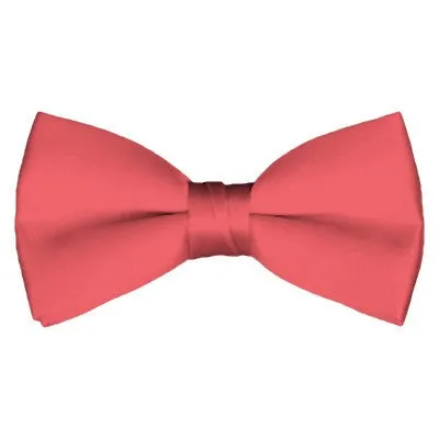 Solid Pre-Tied Coral Rose Bow Tie