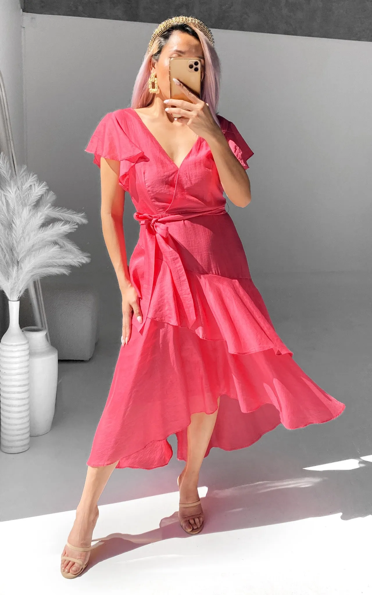 Sophia Maxi Dress - Watermelon Red