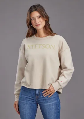 Stetson Womens Midi Length Beige Cotton Blend Pullover Sweater