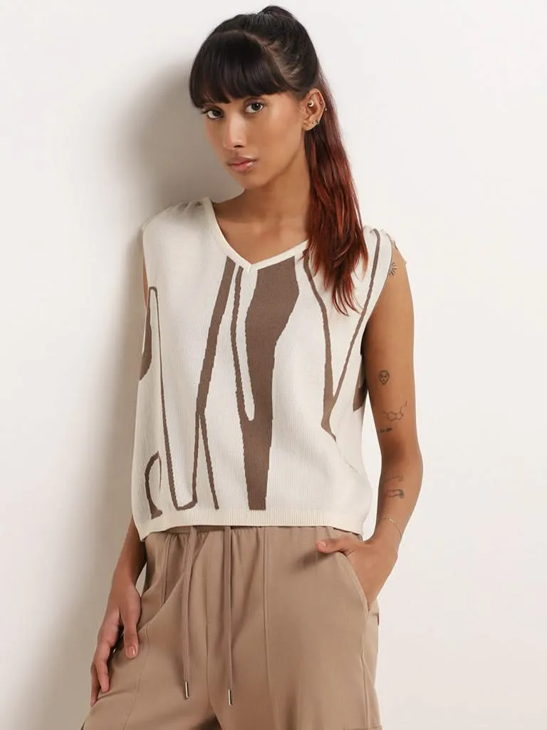 Studiofit Cream Knitted Top