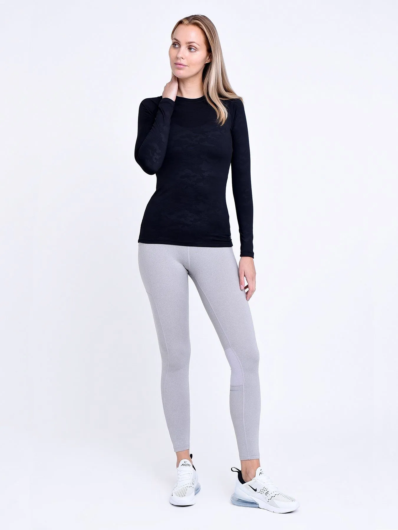 SuperThermal Long Sleeve Compression Base Layer Crew Neck Top for Women With Brushed Inner Fabric