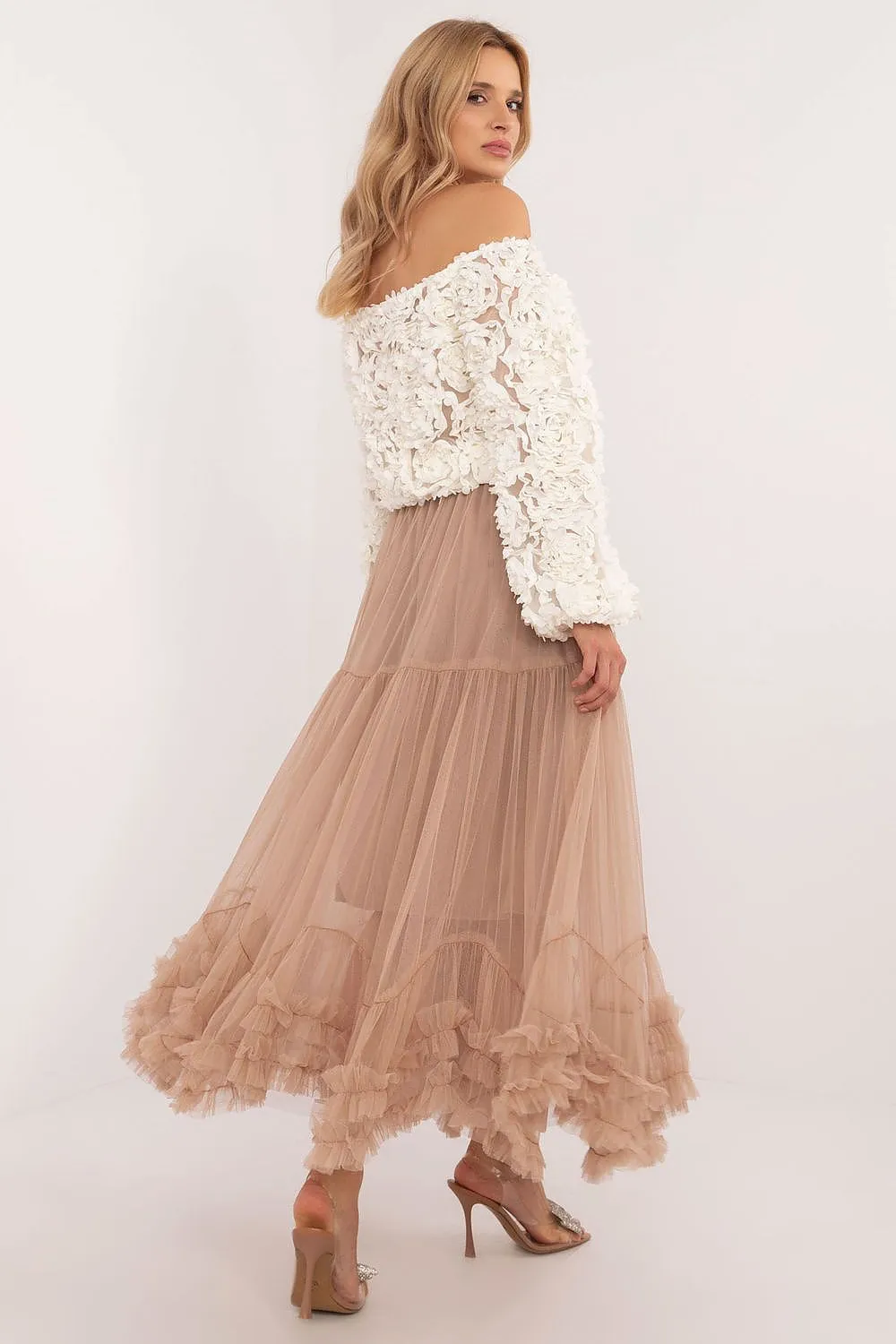 TEEK - Long Bottom Ruffle Tulle Skirt