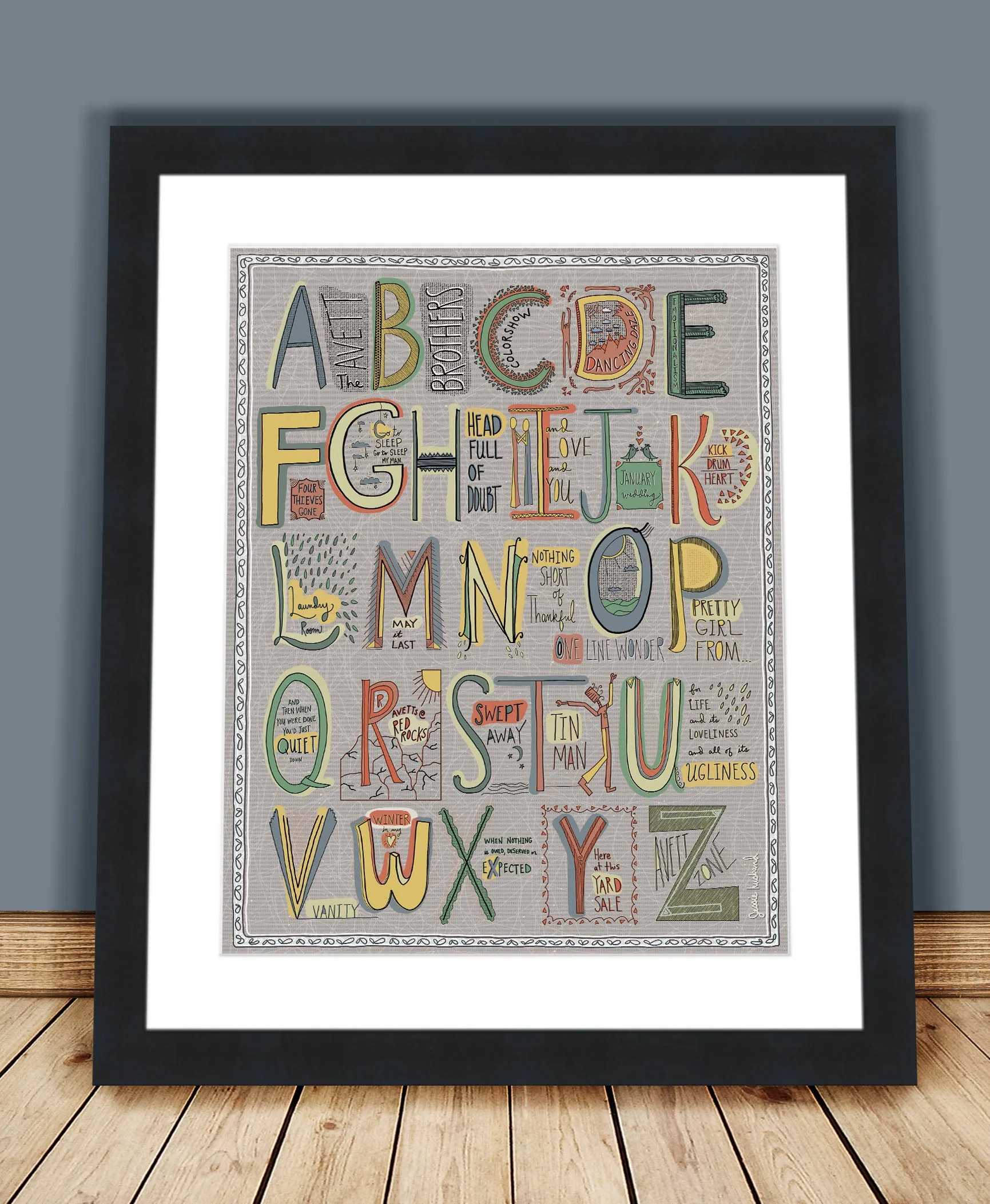 The Avett Brother's ABC Alphabet Art