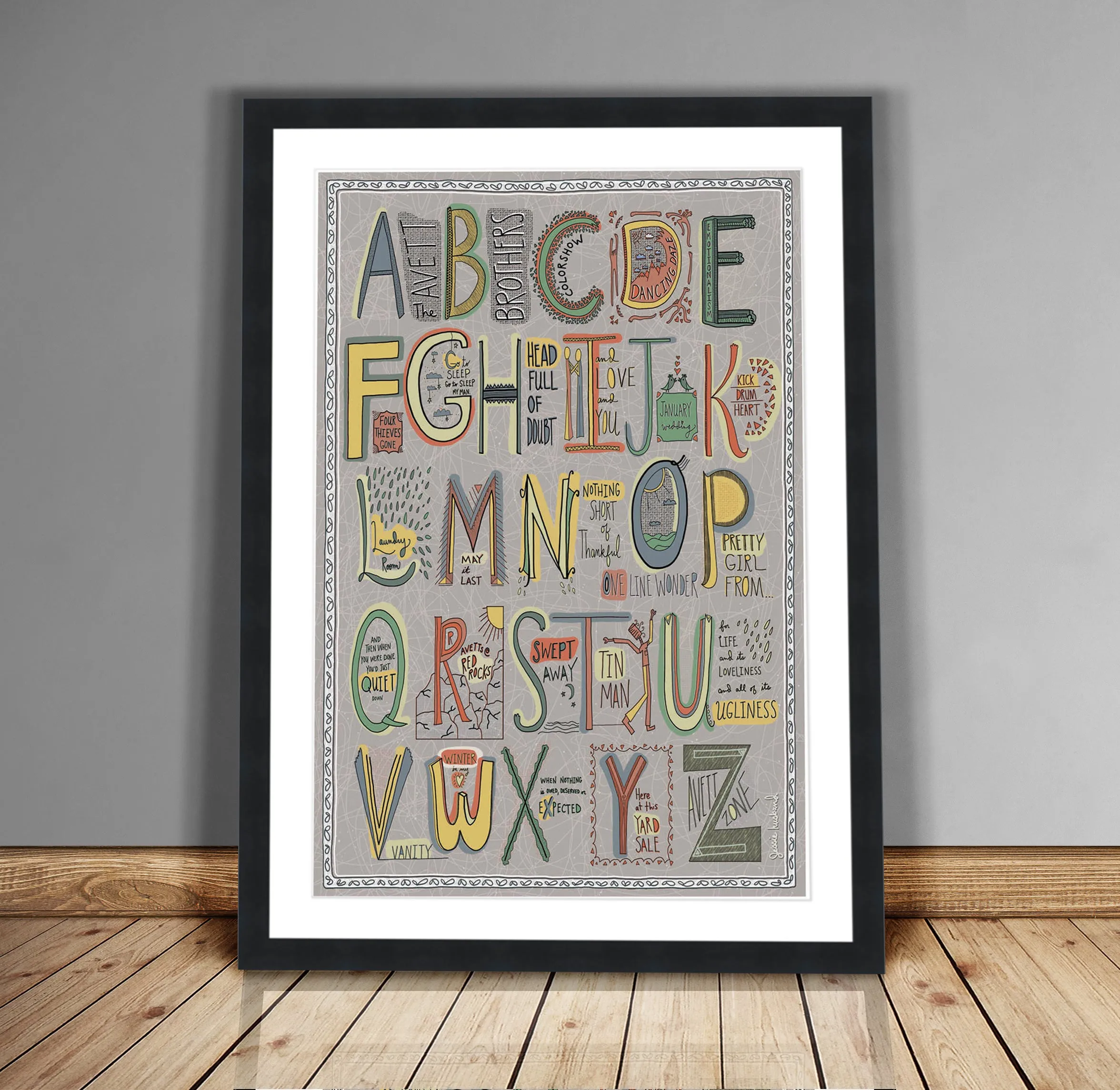 The Avett Brother's ABC Alphabet Art