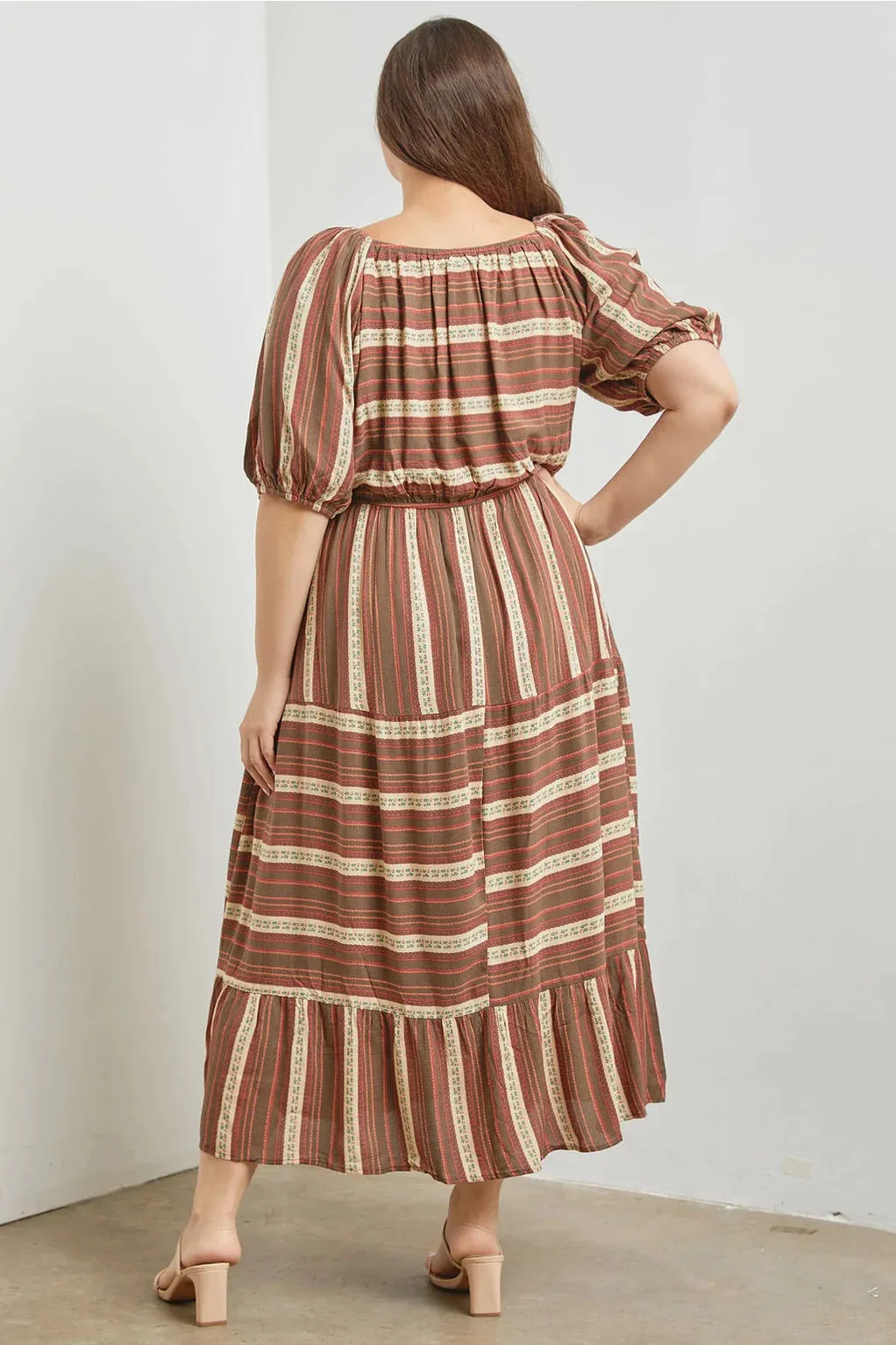 The Prairie Puff Sleeve Midi Dress - PLUS