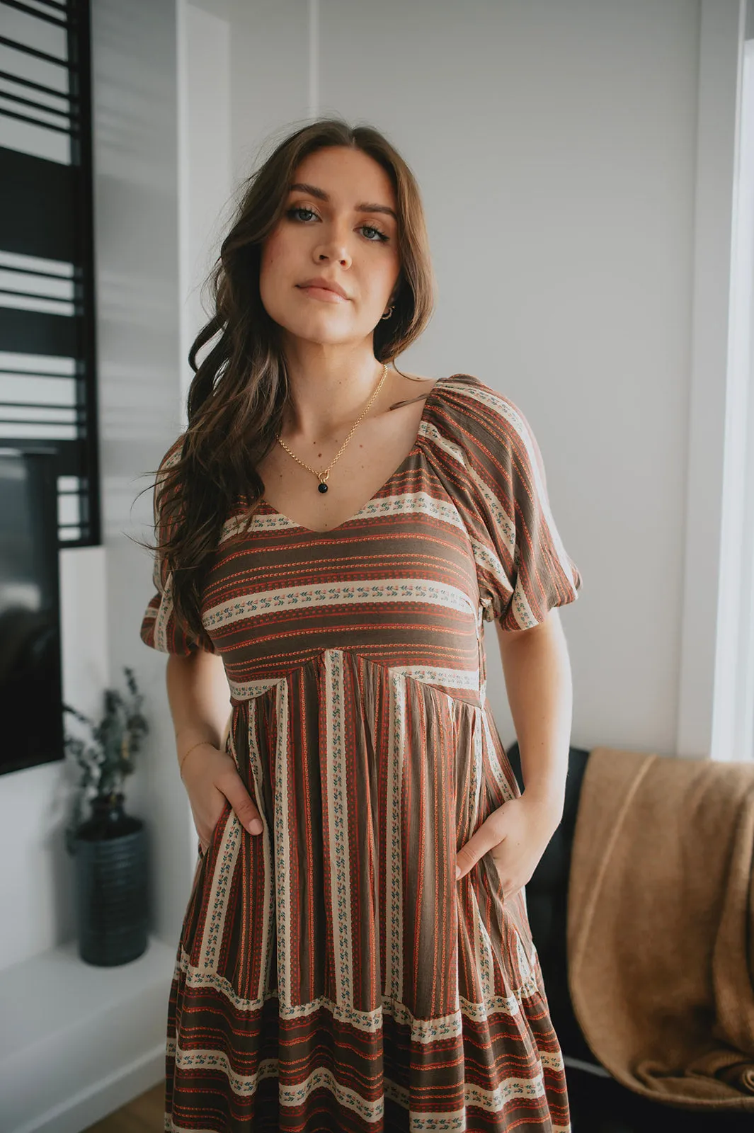 The Prairie Puff Sleeve Midi Dress - PLUS