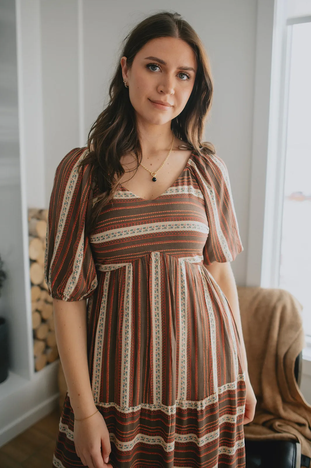 The Prairie Puff Sleeve Midi Dress - PLUS