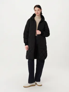 The Skyline Maxi Hooded Coat in Black