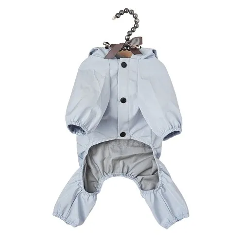 The Waterproof Reflective Dog Raincoat - Dusty Blue