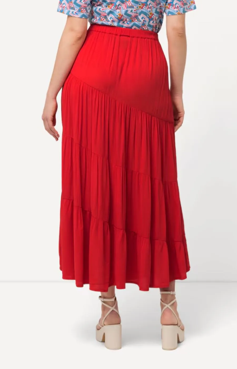 Ulla Popken Maxi Skirt in Red