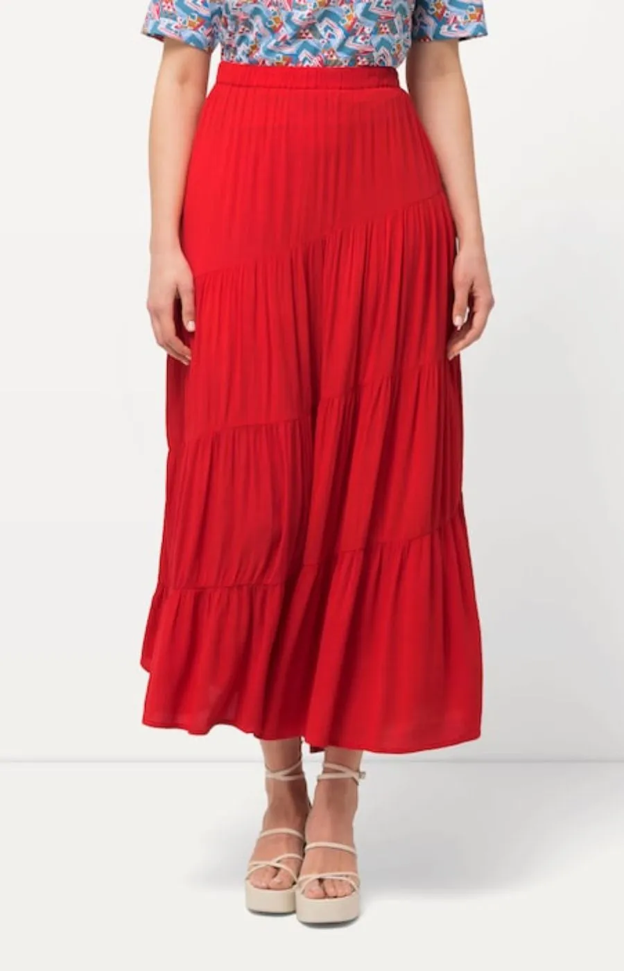 Ulla Popken Maxi Skirt in Red