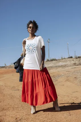 Ulla Popken Maxi Skirt in Red