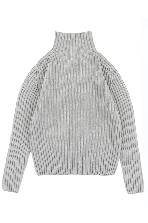 Utö Wool Sweater  length Light Grey