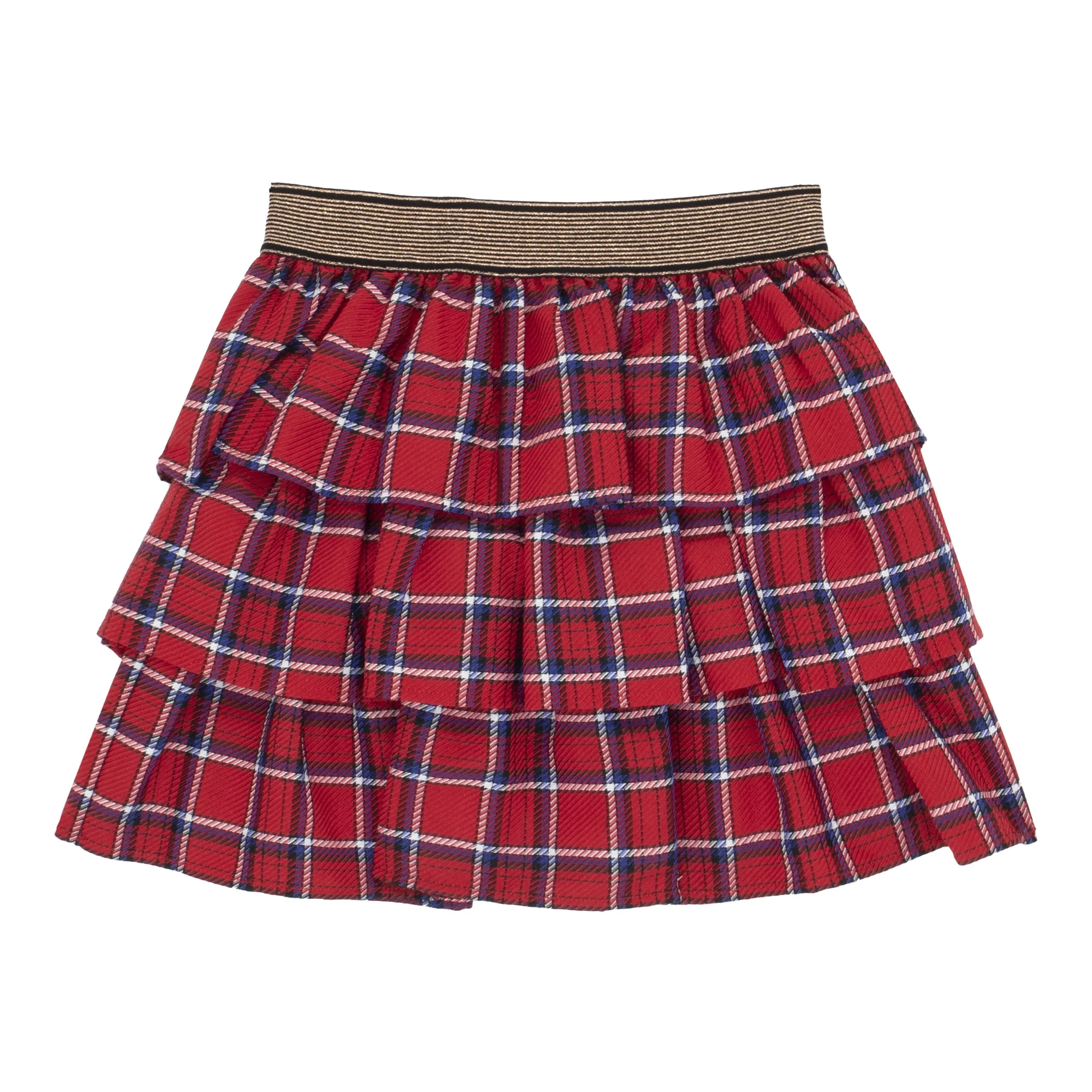 Varsity Plaid Tiered Skirt