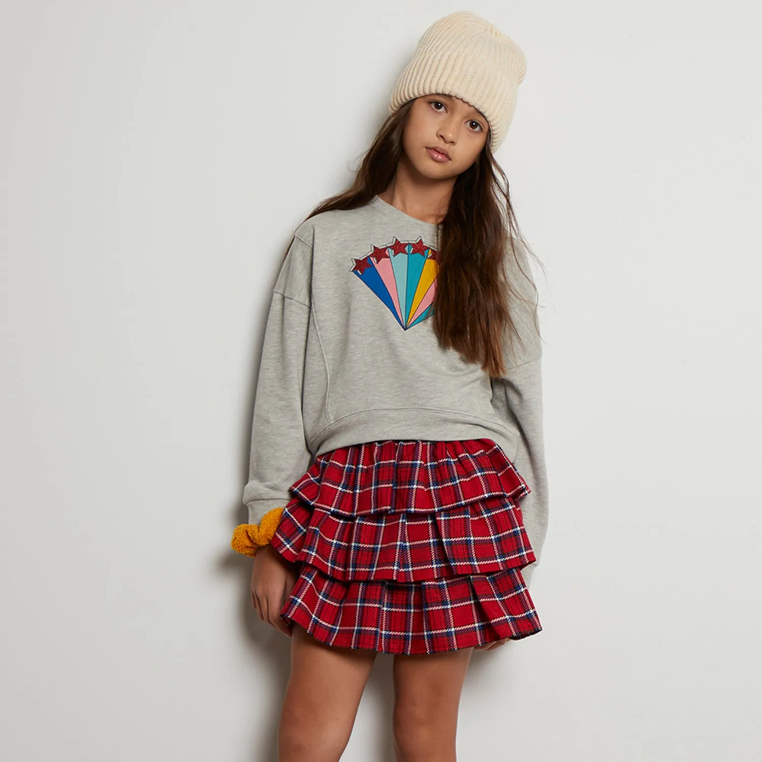 Varsity Plaid Tiered Skirt