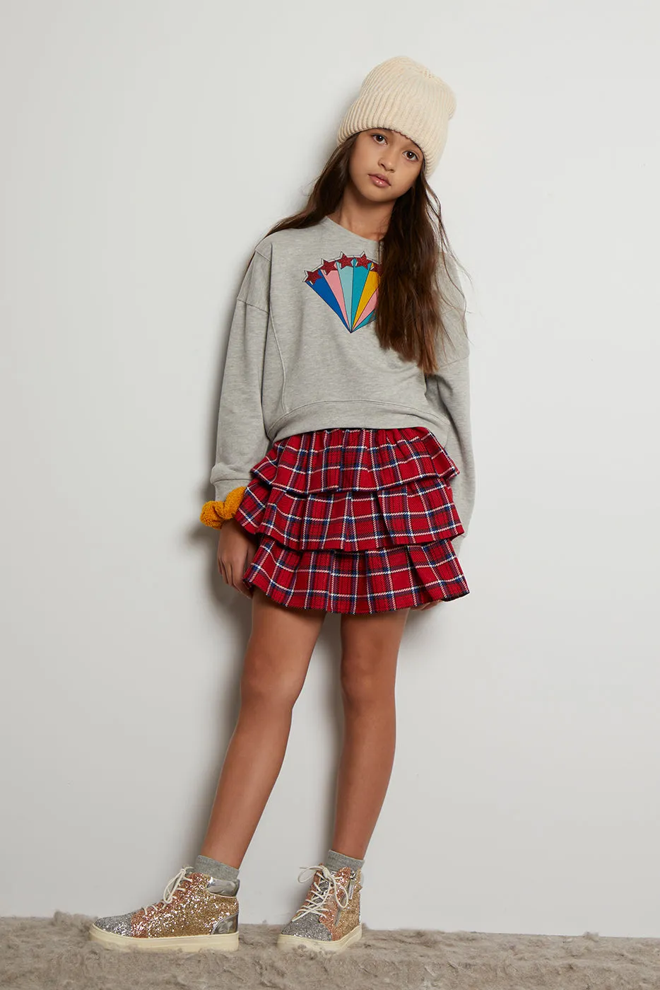 Varsity Plaid Tiered Skirt