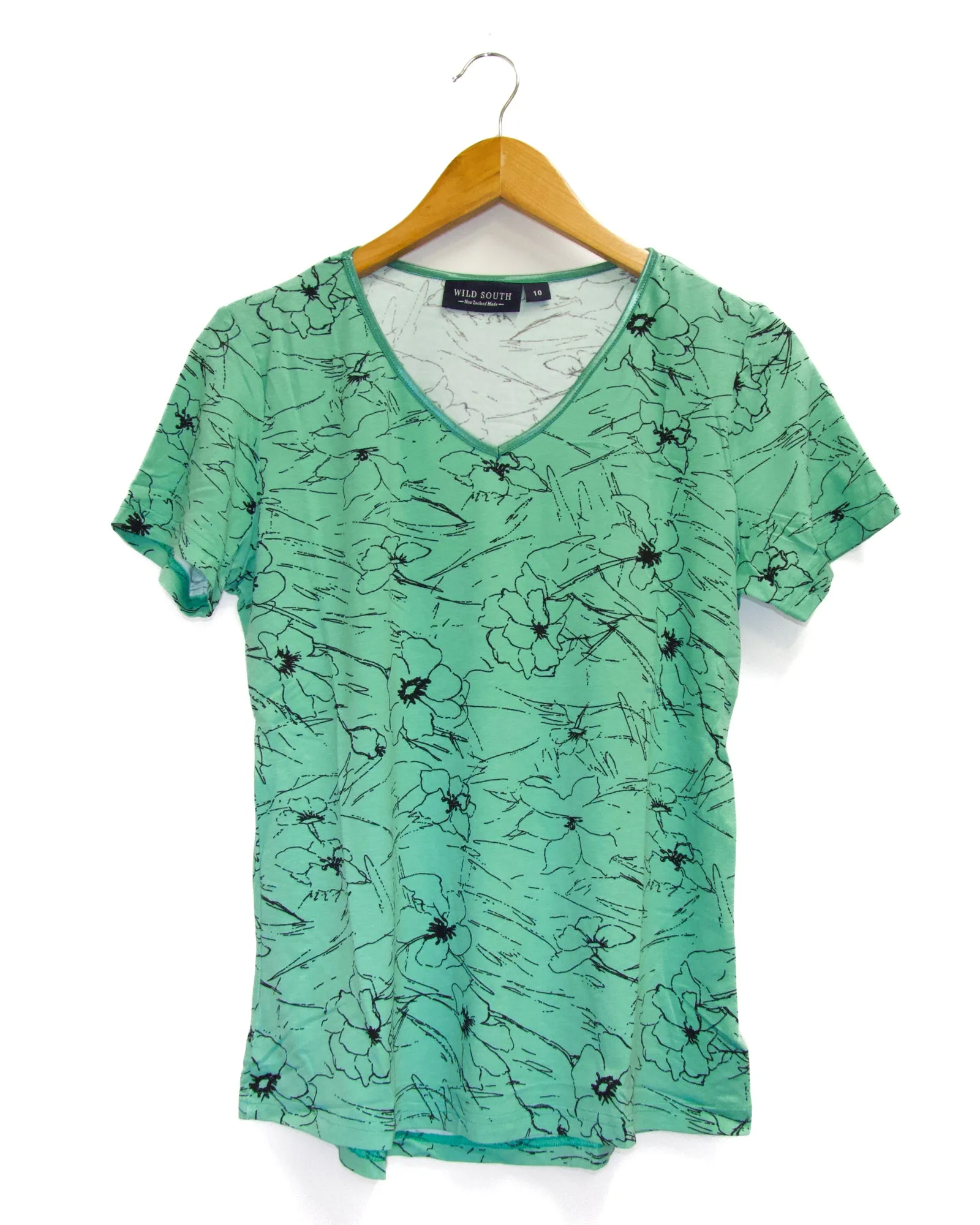 VISCOSE ABSTRACT FLORA VEE TOP