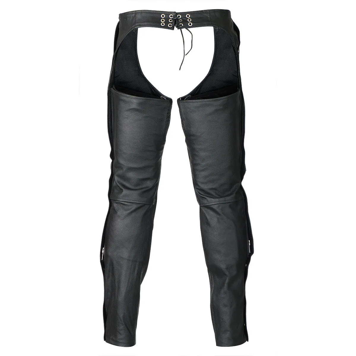 VL804S Zip-Out Insulated Pant Style Zipper Pocket Leather Chaps