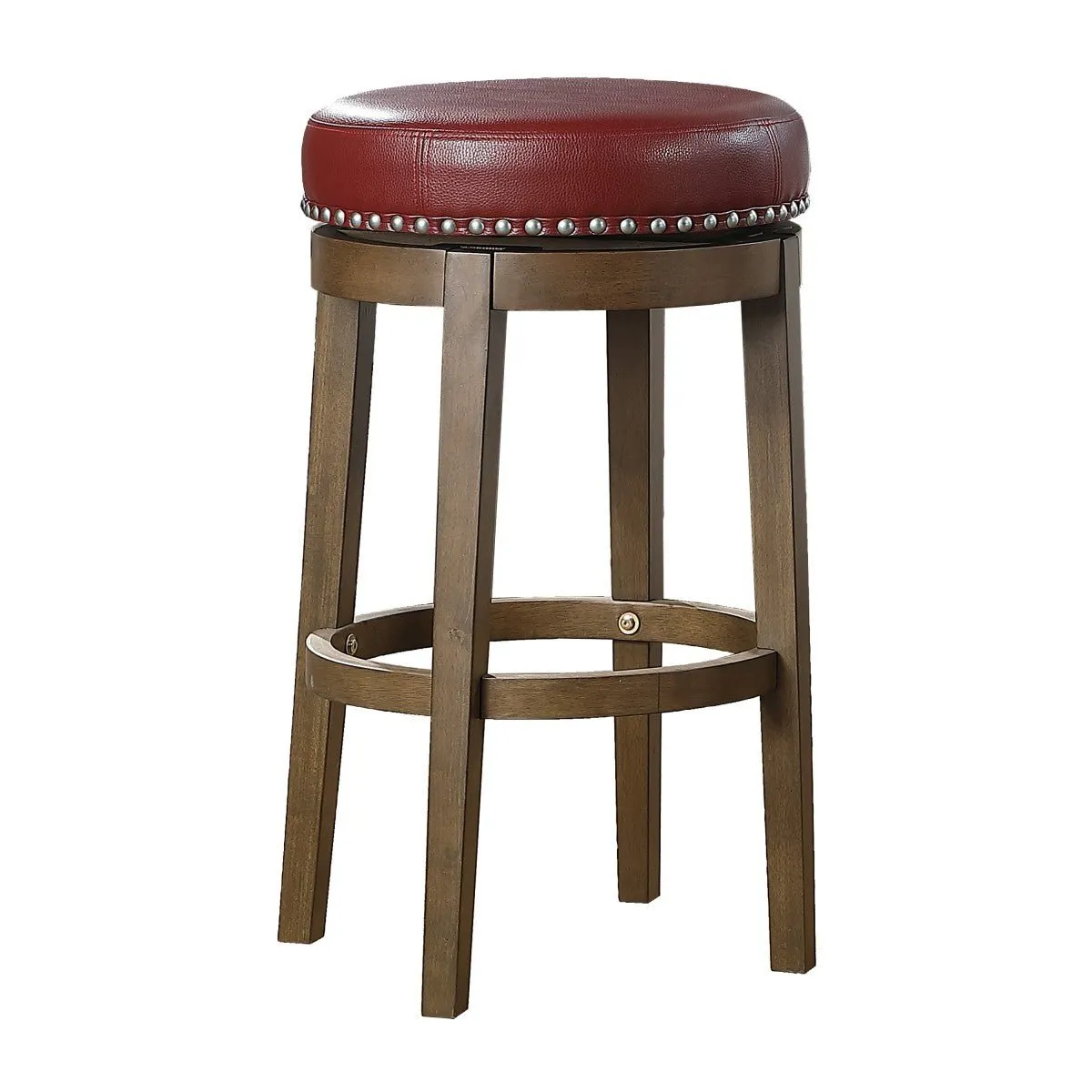 Westby Tall Round Swivel Pub Height Stool, Red - Set of 2