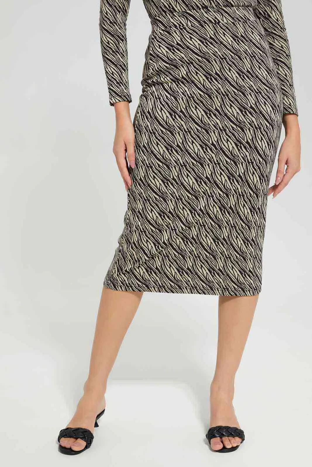 Women Multicolour Printed Pencil Skirt