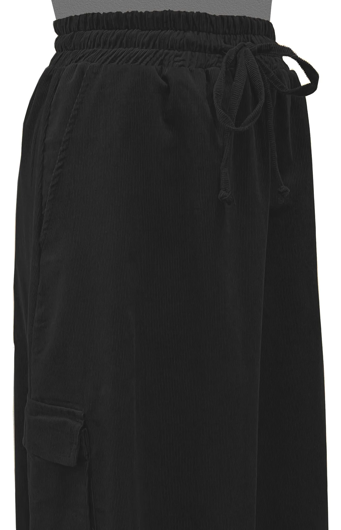 Women's 100% Cotton Lightweight Corduroy Cargo Pocket Maxi Skirt