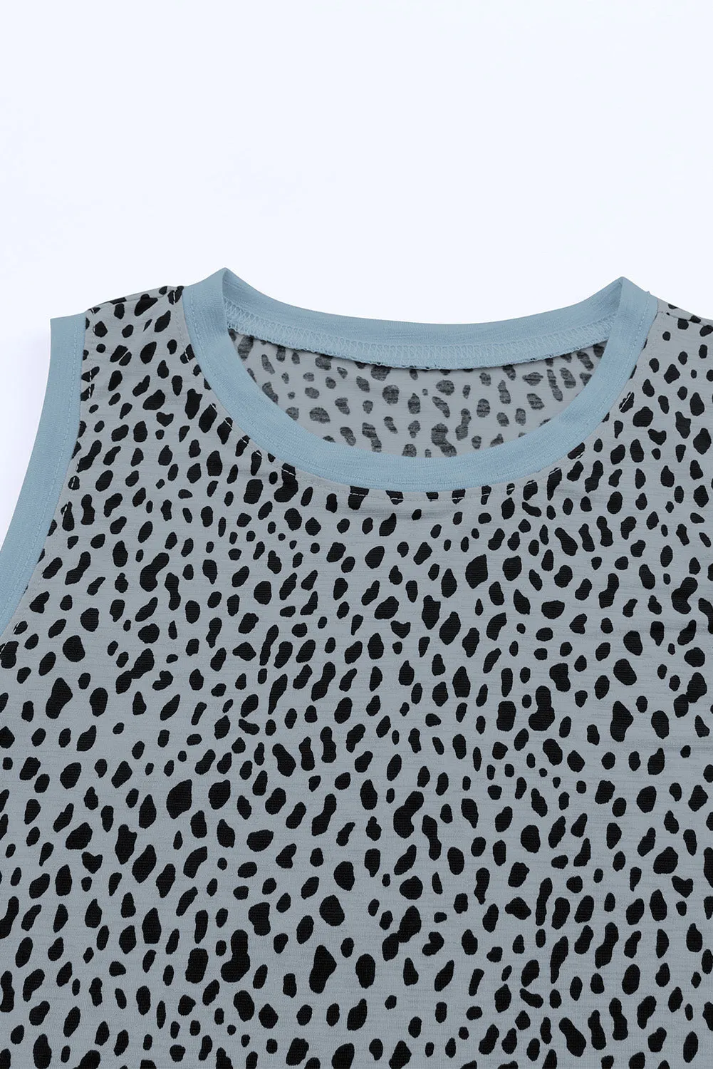 Women's Crew Neck Sleeveless Clothing Polka Dots Tops Shirts Loose Fit Basic Tank Tops